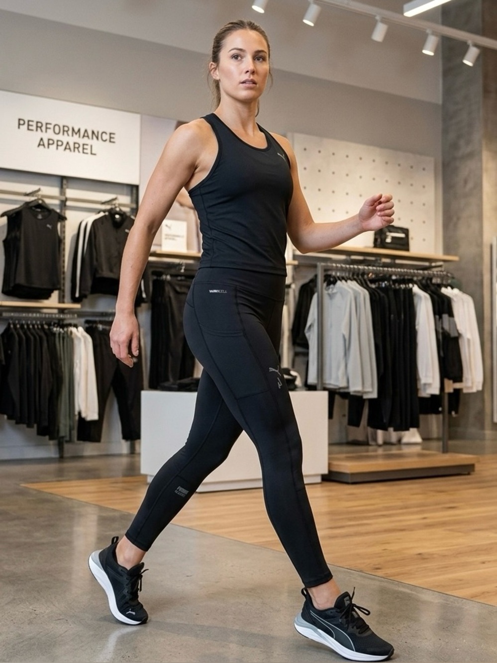 Puma Seasons Full Length Running Leggings Black With Pockets XS NWOT